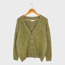 BEAMS B:MING Men's Green Mohair Blend Shaggy Grunge Cardigan - Size M picture