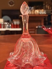 Vintage Fenton Dusty Rose Paisley Swirl Glass Bell 6.5