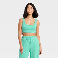 Women's Washed Jersey Sports Bra - JoyLab, Turquoise Green, M picture