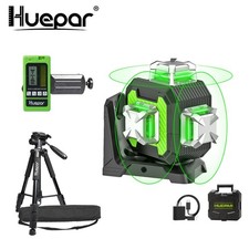 Huepar 12 Line Green Self-leveling Laser Level Pulse Mode SE13CG+Receiver+Tripod picture