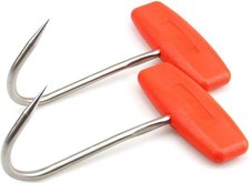 2PCS Meat Hooks for Butchering T Shaped Boning Hooks with Handle 6 Inch picture