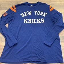 SUPER RARE VTG Starter New York Knicks All Embroidered Long Sleeve Tee Size XL picture
