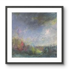 Mary Myers Original  Expressionist LANDSCAPE on paper 12X12 picture