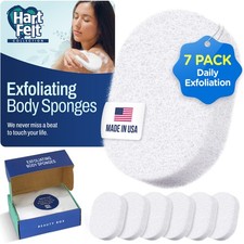 HartFelt 7 Pack Body Exfoliating Sponge Set Bath Shower Scrubber Gift Box picture