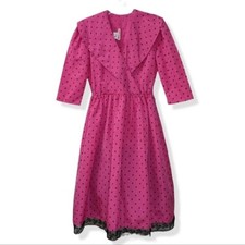 Vicky Vaughn vintage 60s-70s taffeta polka dot dress picture