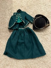 Pleasant Company American Girl Felicity Riding Habit Outfit Green W/ Hat Vintage picture