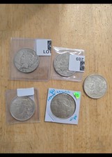 Lot Of 5 Silver Peace Dollars 1934 S Better Date, 1923, 3x 1922 picture