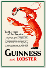 Classic Guinness and Lobster Vintage Ad Poster picture
