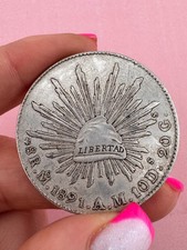 8 Reales M. 1891 A.M. 10D. 20G. Mexico Coin picture