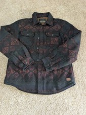 Jachs New York Aztec Flannel Shirt Jacket Size L Black Wool Blend picture