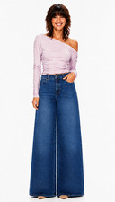 FRAME Womens Le Slim Palazzo Jeans High Rise Wide Leg Keepsake Dark Wash Size 28 picture
