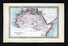 1847 Archer Map Ancient North Africa Libya Mauritania Egypt Ethiopia Sahara SPCK picture