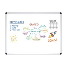 VIZ-PRO Magnetic Dry Erase Board, 36 X 24 Inches, Silver Aluminium Frame picture