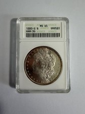 1880-S Morgan Dollar ANACS MS65 VAM-36 Old Soapbox Holder Toned picture