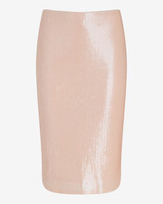 Express Super High Waisted Sequin Midi Pencil Skirt Women Size Large Nude Peach picture