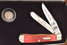 CASE XX USA 2025 MERCURY SILVER DIME EDITION RED BONE TRAPPER KNIFE 6254 (31282) picture