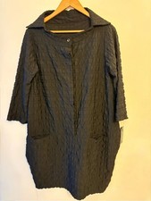 Rare Heydari Textured Black Quilted Dress Loose Fit Sz S-XL picture