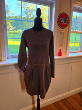 Vintage Gap 2014 Womens Gray Solid  Cotton Dress Pockets Long Sleeve M Pullover picture