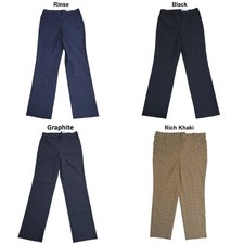 Rafaella Women's Pull-On Pockets Slim Straight Leg Stretch Pant, Plus Size picture