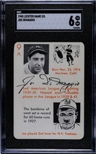 1945 Leister Autographs Game #9A Joe Dimaggio + Babe Ruth NY Yankees POP 3 SGC 6 picture