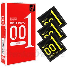 Okamoto 001 Zero One condoms Ultra thin Thinnest Polyurethane 0.01 Japan 1-3 PCS picture