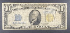 Series 1934A $10 WWII North Africa Silver Certificate Yellow Seal FR#2309 picture