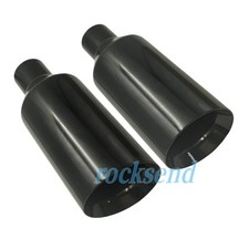 2X 5in Black Exhaust Tip 2.5in Inlet 12in L ANGLE DOUBLE WALL for Dodge Durango picture