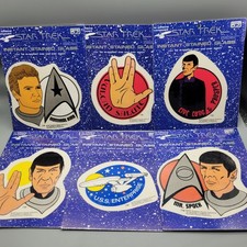 6 Vtg 1979 Star Trek The Motion Picture Instant Stained Glass Decal Complete Set picture
