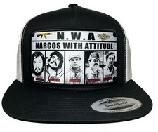 Narcos With Attitude Hat BLack White El Chapo Guzman Mexico Guerrero Michoacán picture