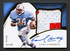 EARL CAMPBELL 2015 IMMACULATE PREMIUM PATCH AUTO AUTOGRAPH /49 *GAME-USED* picture
