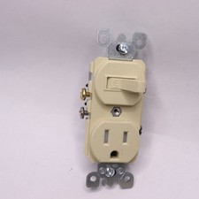 Leviton 15 Amp Tamper-Resistant Combination Switch and Outlet, Ivory picture