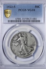 1923-S Walking Liberty Half Dollar PCGS VG10 Underrated Date *GYCiCi* picture