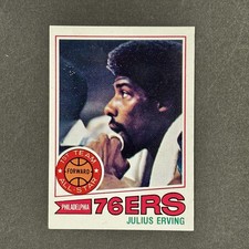 1977-78  TOPPS  JULIUS ERVING  #100  PHILADELPHIA 76ers  HOF Centered Nice Card picture