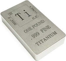 Titanium Ingot 1 Pound Periodic Table Design for Gifts 99.9% Pure Ti Bullion Bar picture