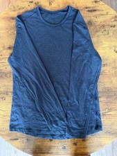 Lululemon Men's Soft Jersey Long Sleeve Shirt Navy Heather Size M picture