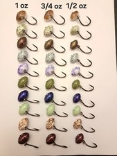 30 Sheepshead Swing Jigs, 4x Live Bait Hooks, 10 1 oz, 10 3/4 oz, 10 1/2 oz picture