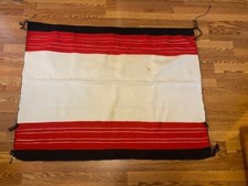 1900 HOPI MAIDEN SHAWL EMBROIDERED MANTA WEARING BLANKET  INDIGO 39