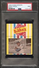 1969 KAHN'S WIENERS W/TAB SMALL VARIATION HENRY HANK AARON PSA 9 MINT LOW POP picture