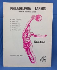 Vintage Philadelphia Tapers American Basketball League Program 1962-63 Rare picture
