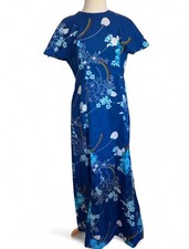 RARE Vintage 70s Hukilau Fashions Honolulu Rainbow Maxi Dress picture