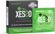 XESSO Sheath Ultra Thin Lubricated Condoms with Reservoir Tip, 3-Pack, Regular F picture