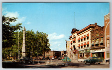 c1960s Main Street Hudson Falls New York Soldiers Monument Postcard Lot of 100 picture