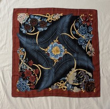 Vintage 1989 Hermès Fleurs de l'Opera Carré 90 by Julia Abadie in Black/Red picture