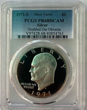 1971-S DDO Minor Variety IKE Eisenhower Silver PCGS PR68DCAM beautiful PR Coin￼ picture