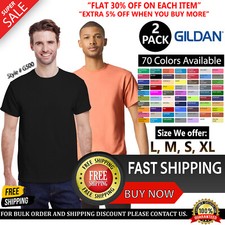 2 Pack Of Gildan Adult Heavy Cotton Stylish T Shirt Casual Plain T-Shirt - G500 picture