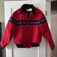 Vintage 90s Carhartt Red Southwest Aztec Jacket JQ030 Men’s Size Large XL picture
