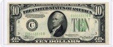 1934 A $10 GREEN SEAL FEDERAL RESERVE NOTE PHILADELPHIA UNCIRCULATED picture