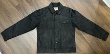 Filson TIN CLOTH SHORT LINED CRUISER Black Medium Heavy coat of Wax USA picture