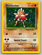 Hitmonchan 7/102 Holo Rare Base Set Unlimited Pokemon Lightly Played picture