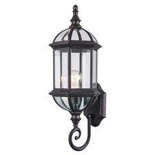 Bel Air Lighting Wentworth 1-Light Rust Outdoor Wall Light Fixture Clear Glass picture